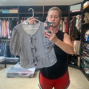 Striped Bow-Front Top